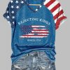 Womens Rejecting Kings Since 1776 Printed T Shirt 2