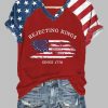 Womens Rejecting Kings Since 1776 Printed T Shirt 3