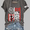 Womens Retro No Kings Nope Protest Print Short Sleeve T Shirt 2