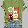 Womens Retro No Kings Nope Protest Print Short Sleeve T Shirt 4
