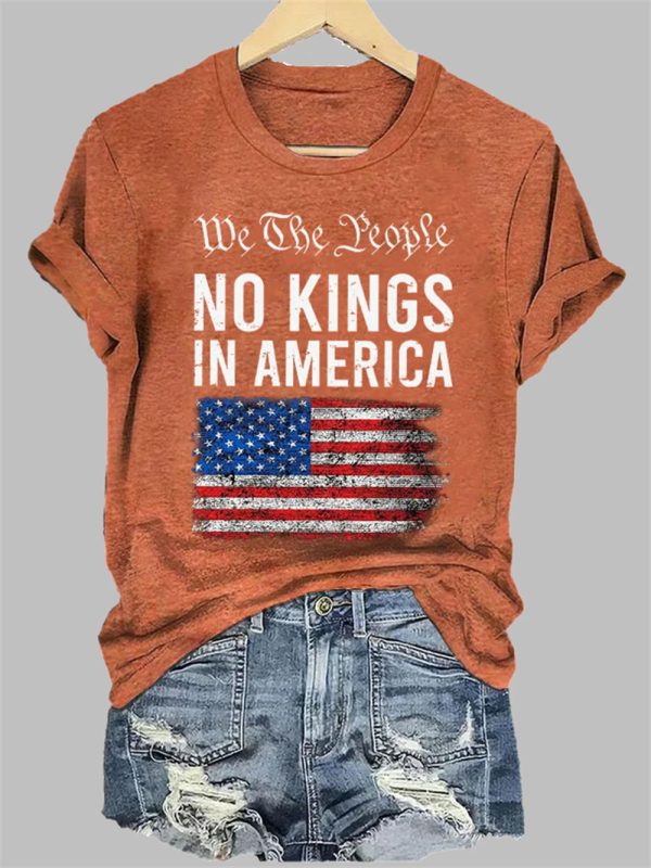 Women's We The People No Kings In America Print T-Shirt