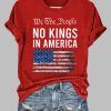 Womens We The People No Kings In America Print T Shirt 2