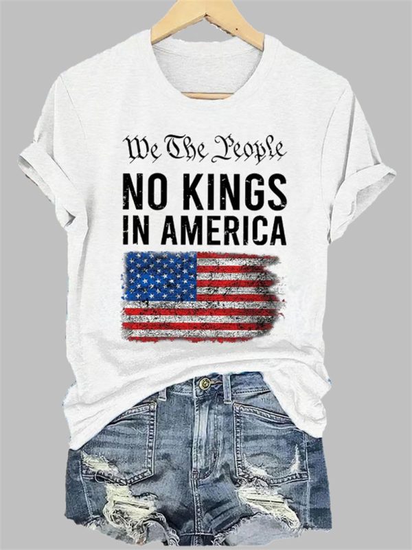 Womens We The People No Kings In America Print T Shirt 4