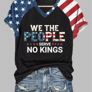 Women's We The People Serve No Kings Printed Casual T-Shirt