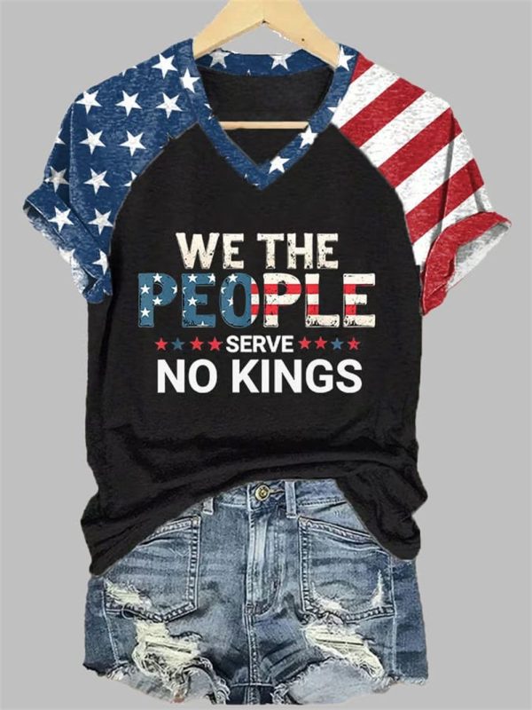 Women's We The People Serve No Kings Printed Casual T-Shirt