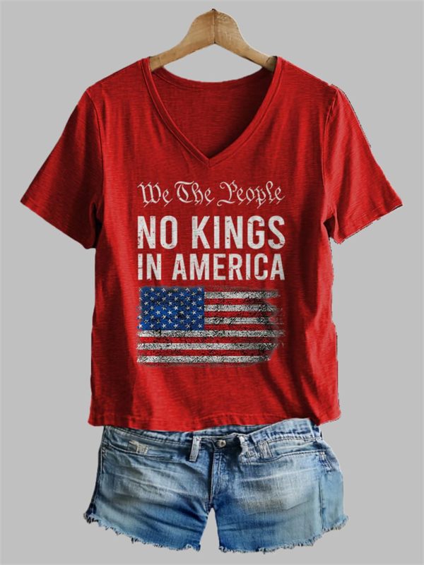 Womens We The Prople No Kings In America Printed T Shirt 2