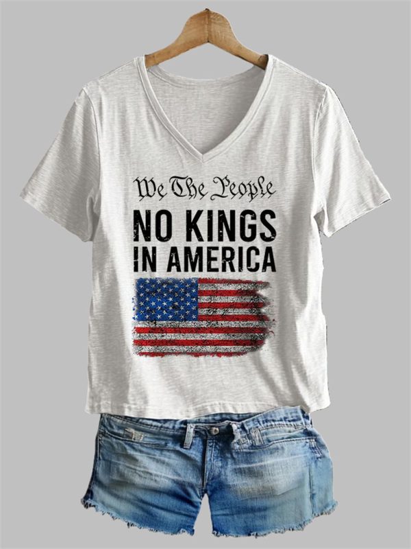 Womens We The Prople No Kings In America Printed T Shirt 3
