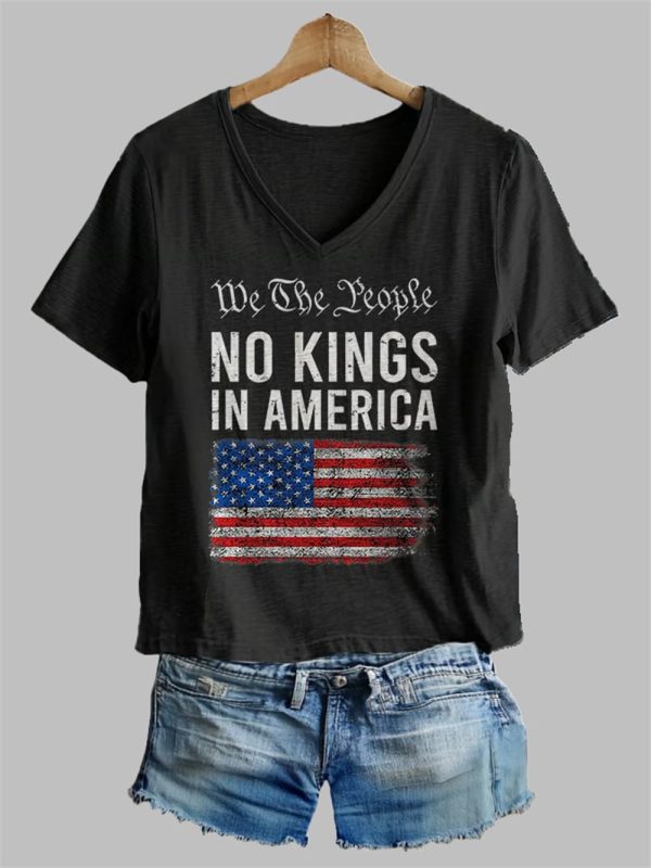 Womens We The Prople No Kings In America Printed T Shirt 4