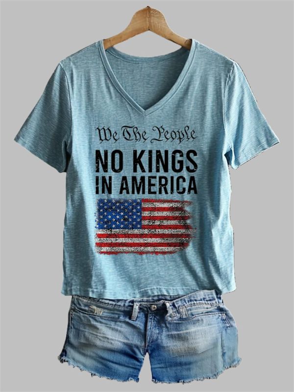 Womens We The Prople No Kings In America Printed T Shirt 5