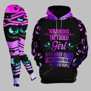 Warning Tattooed Girl Jack Skellington Combo Hoodie Leggings 2025 Halloween 1 1