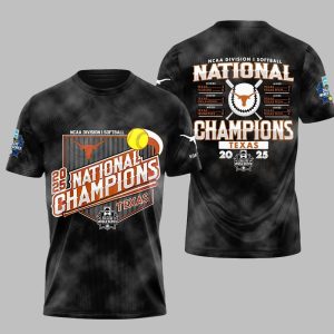 Longhorns Division Softball 2025 Nationl Champions Shirt 1