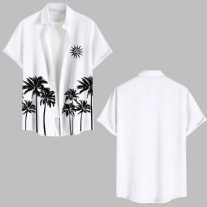 Coconut Tree Sun Hawaiian Shirt 0