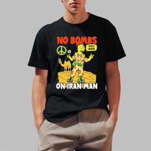 No Bombs On Iran Man Peace Homie Shirt 0 1