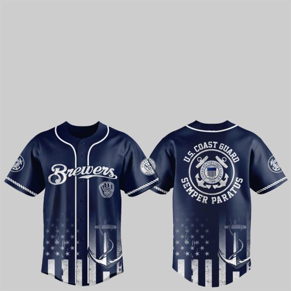 1 2025 Brewers US Coast Guard Semper Paratus Jersey