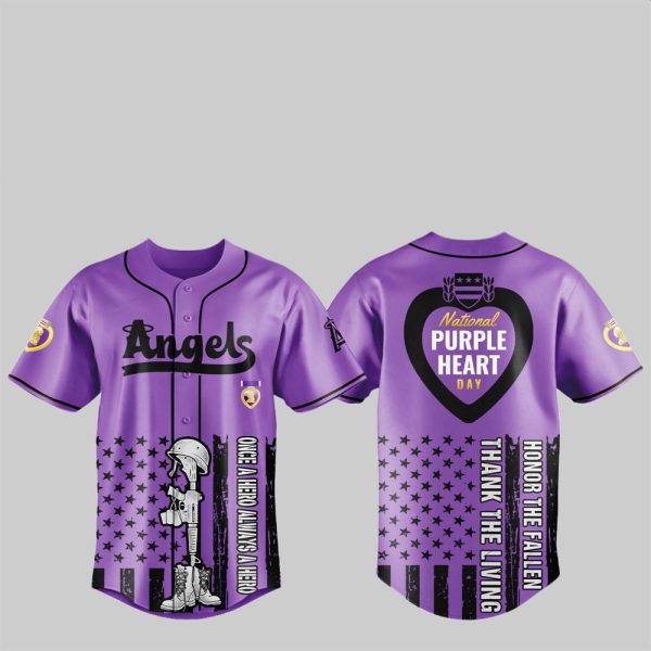 1 2025 LA Angels National Purple Heart Day Jersey