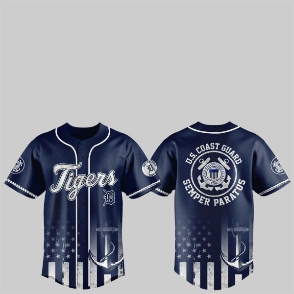1 2025 Tigers US Coast Guard Semper Paratus Jersey