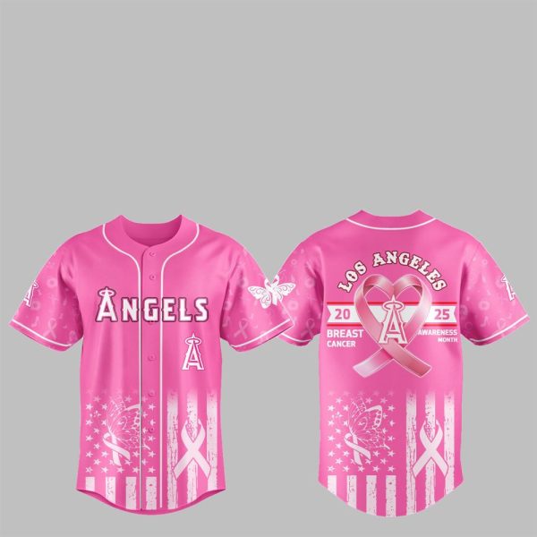 1 LA Angels 2025 Breast Cancer Awareness Month Jersey