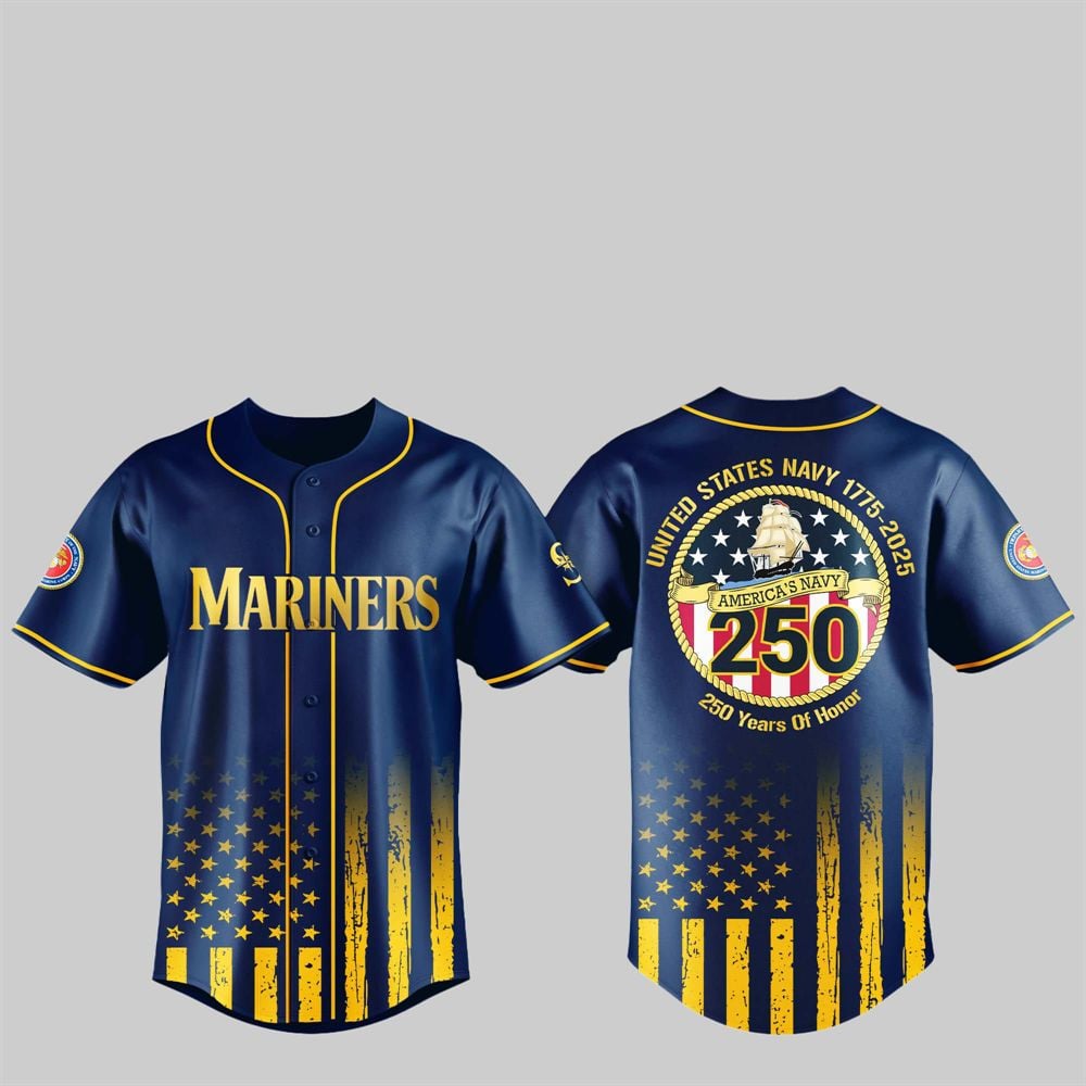 1 Mariners US NAVY 250th Birthday Celebration Jersey 1 Mariners US NAVY 250th Birthday Celebration Jersey