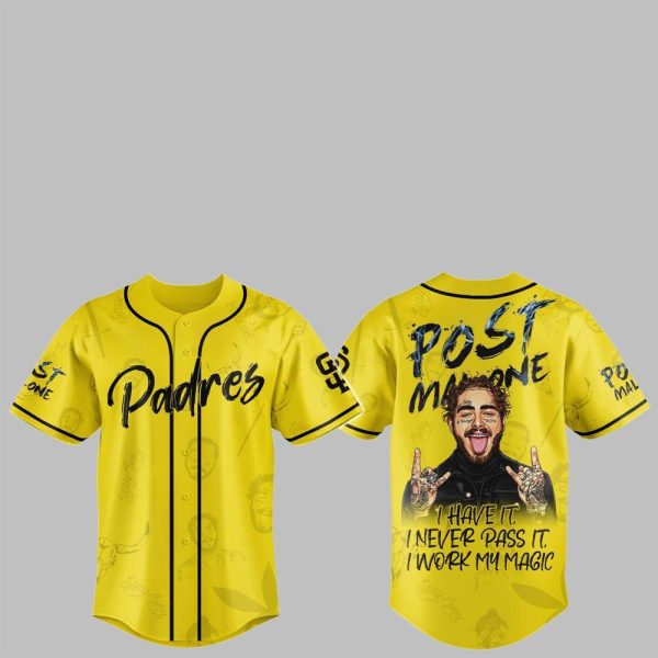1 SD Padres Post Malone Tour Jersey 2025