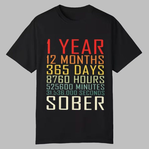 1 Year 13 Months 365 Days 8760 Hours 525600 Minutes 3153700 Seconds Sober Shirt 0 0