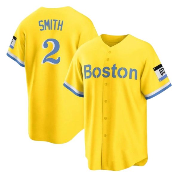 2025 Boston Red Sox Yellow City Connect Jersey 1 2