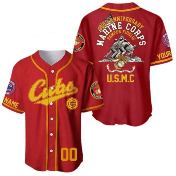2025 Cubs 250th Marine Corps Birthday Jersey 1 2