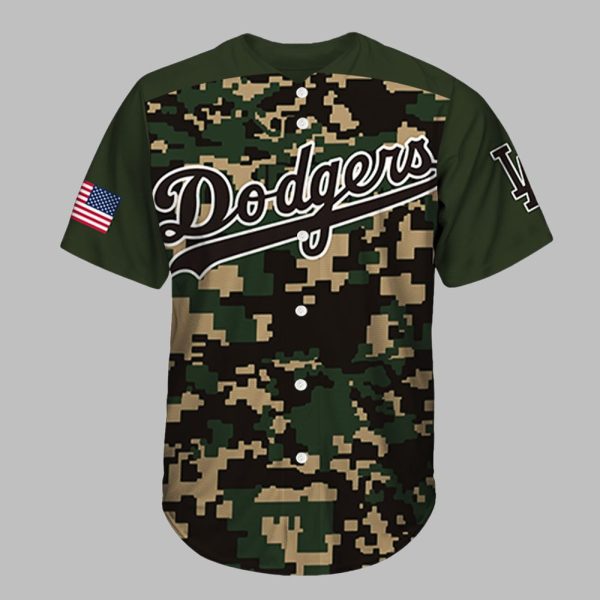 2025 Dodgers Military Appreciation Baseball Jersey 1