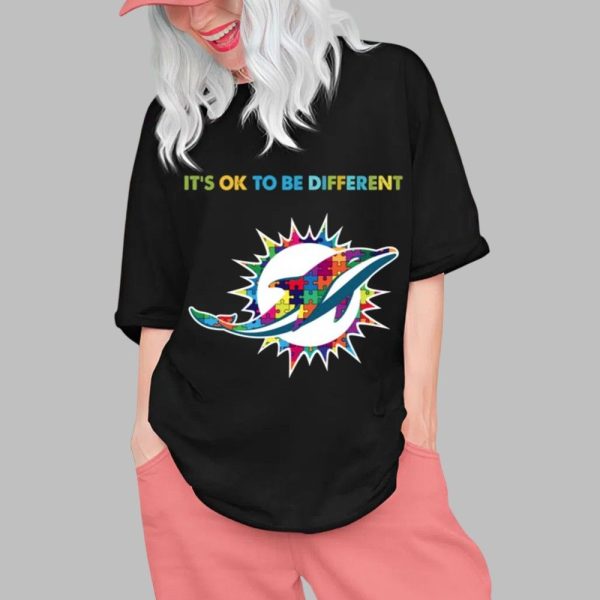 2025 Dolphins Its Ok To Be Different Shirt 0 1