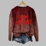 2025 Halloween Horror Bloody Girl Kisser Print Sweatshirt
