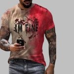 2025 Halloween Men's Blood-Printed I'm Fine T-Shirt