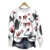 2025 Halloween Womens Do Not Enter Ghost Print Sweatshirt 1 2