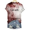 2025 Halloween Womens I am safe T shirt 1 2