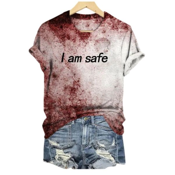 2025 Halloween Womens I am safe T shirt 1 2