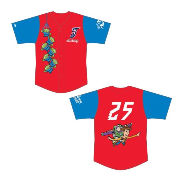 2025 Jacksonville Jumbo Shrimp Toy Story Night Jersey 1 2