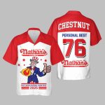 2025 Joey Chestnut 17th Nathan Famous Hot Dog Hawaiian Shirt