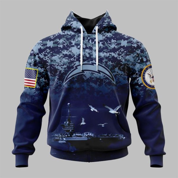 2025 LA Chargers US Navy 250th Birthday Hoodie