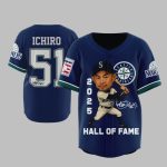 2025 Mariners Hall Of Fanme Suzuki Ichiro Jersey