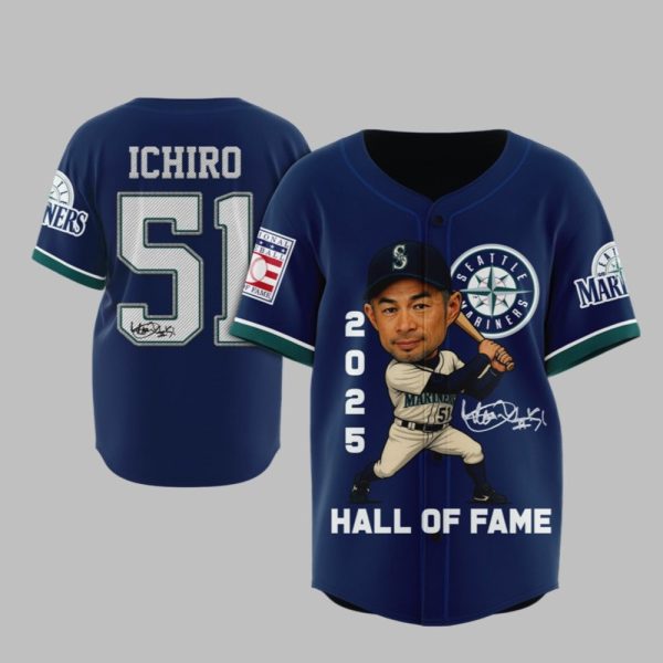2025 Mariners Hall Of Fanme Suzuki Ichiro Jersey 1 1