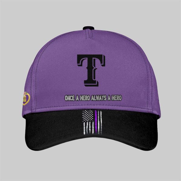 2025 Rangers National Purple Heart Day Hat