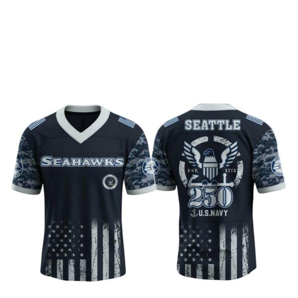 2025 Seahawks US Navy 250th Birthday Jersey 1 2