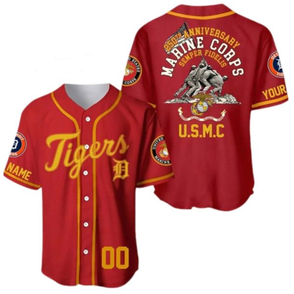 2025 Tigers 250th Marine Corps Birthday Jersey 1 2