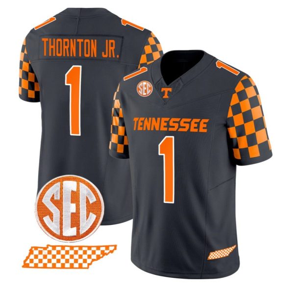 2025 Volunteers Thornton Jr Checkerboard Vapor Jersey 1 2