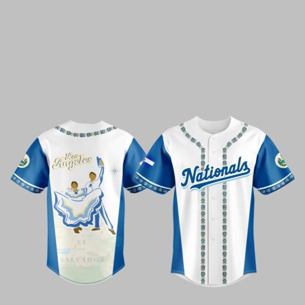 2025 Washington Nationals Salvadoran Heritage Night Jersey 1 1