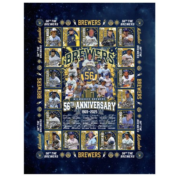 30x40 Brewers 56th Anniversary 1969 2025 Blanket 1 2