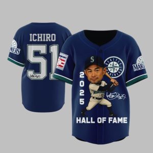 2025 Mariners Hall Of Fanme Suzuki Ichiro Jersey 1 1