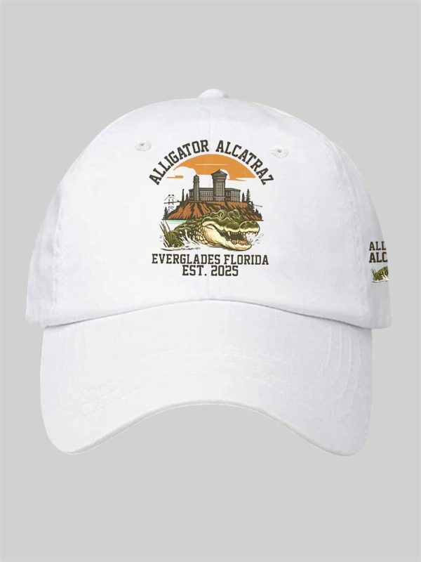 Alligator Alcatraz Everglade Florida 2025 Print Hat 1
