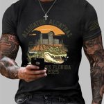 Alligator Alcatraz Everglades Florida 2025 Printed Short Sleeve Shirt