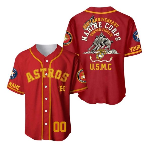 Astros 250th Birthday of the US Marine Corps Jersey 1 2