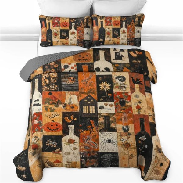 Beautiful Halloween Wine All Season Bedding Set