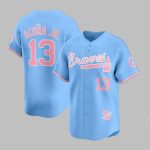 Braves Acuna Jr Pink Bubblegum 2025 Jersey